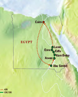 Map of Egypt with Luxury & Style (10 Days) Tour