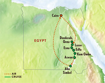 Map of Egypt with Luxury & Style (10 Days) Tour