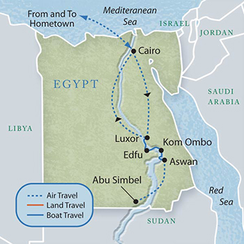 Map of Egypt with Luxury & Style 8 Days
