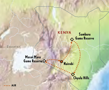 Map of Kenya with Luxury & Style (11 Days) Tour