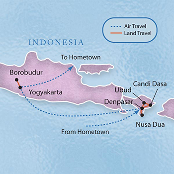 Map of Bali & Borobudur with Luxury & Style (9 Days)