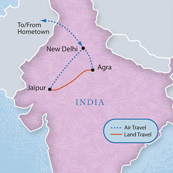 Map of India with Luxury & Style (7 Days)