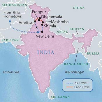 Map of India with Luxury & Style (9 Days)
