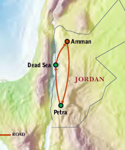 Map of Jordan with Luxury & Style (8 Days) Tour