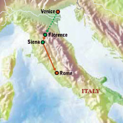 Map of Italy with Luxury & Style (11 Days) Tour