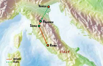 Map of Italy with Luxury & Style (11 Days) Tour