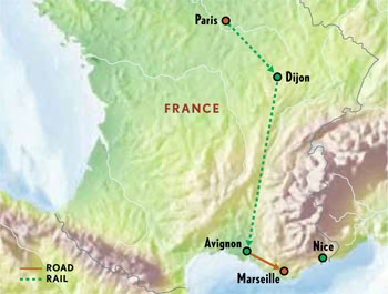Map of Paris & Southern France with Luxury & Style (11 Days) Tour