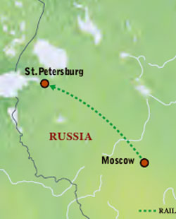 Map of Russia with Luxury & Style (10 Days) Tour