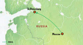 Map of Russia with Luxury & Style (10 Days) Tour