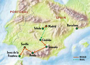 Map of Spain with Luxury & Style (10 Days) Tour