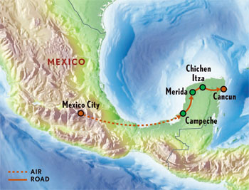 Map of Mexico with Luxury and Style (9 Days)