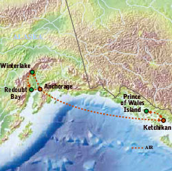 Map of United States (Alaska) with Luxury & Style (8 Days) Tour