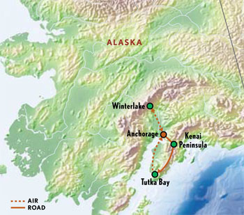 Map of United States (Alaska) with Luxury & Style (8 Days) Tour