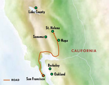 Map of United States (California Wine Country) with Luxury & Style (6 Days) Tour