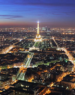 Paris, France at night